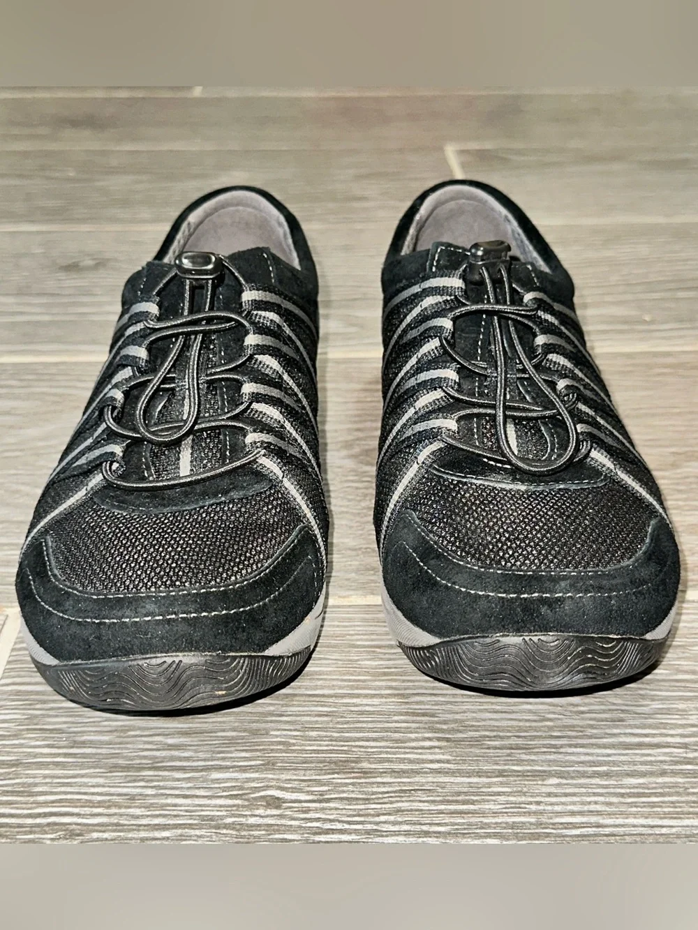 Dansko Women's Honor Black Suede Mesh Slip-On Comfort Walking Shoes Sz 38W US 8W